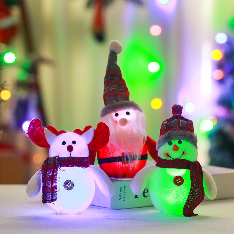 Christmas decoration Santa Claus snowman deer glowing faceless doll Christmas tree pendant Christmas ornaments