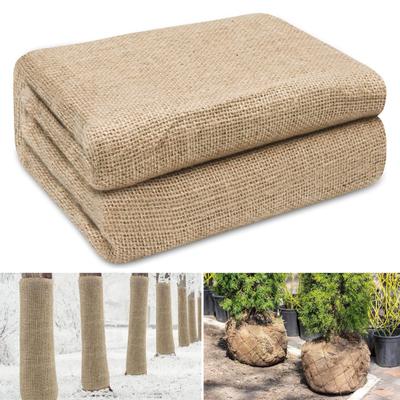 Sackleinen Stoffrolle Natur Jute Stoff für Winter Baumwickel Pflanzabdeckungen Frostschutz DIY Rustikale Hochzeitsbasteleien Party Garten Außendekoration