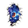 New 1Pc 3D Stereo Broken Wall Space Planet Wall Sticker Bedroom Living Room Ceiling Decoration Paste