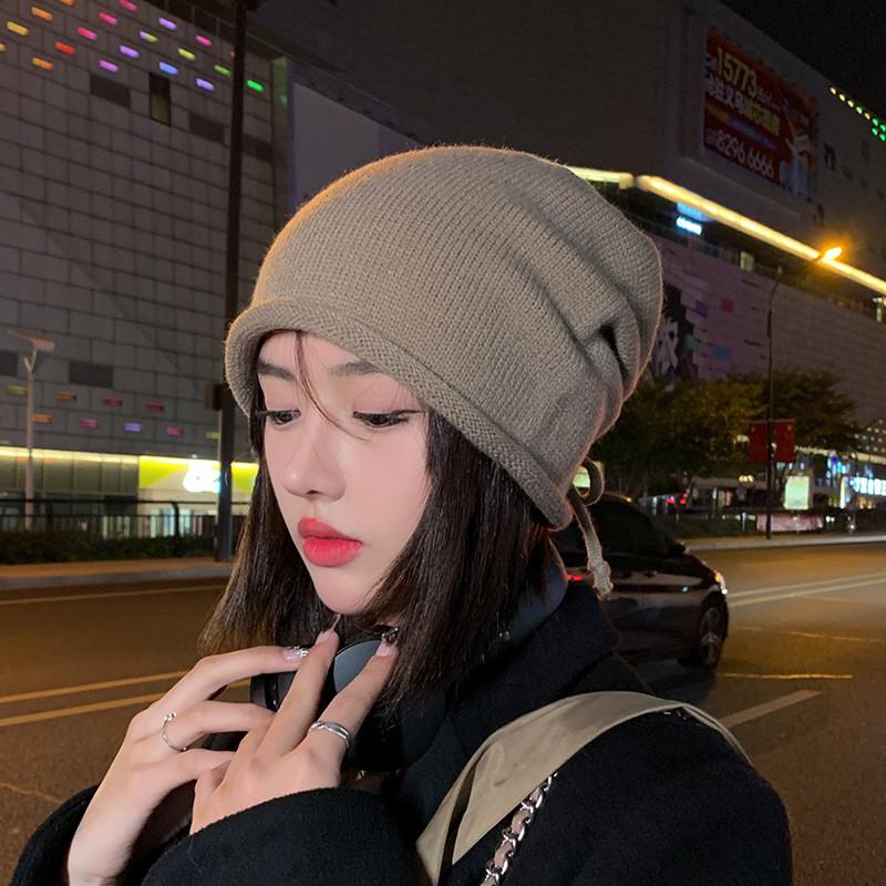 Knitted Winter Hat For Women With Drawstring Ear Flap Warmth Comfort