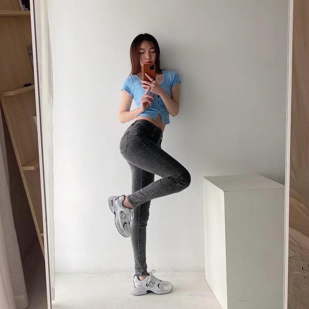 Women's High-Waisted Skinny Stretch Jeans - Slim Fit, Butt-Lifting, Pencil Style for Spring & Summer