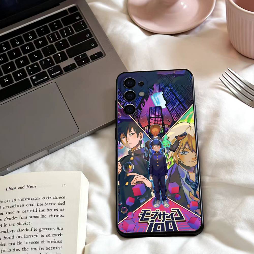 M-Mob Psycho Anime 100  Phone Case For Samsung S25,24,23,22,30,21,10,9,Ultra,Plus,Lite,FE,4,5 G Soft Black Case