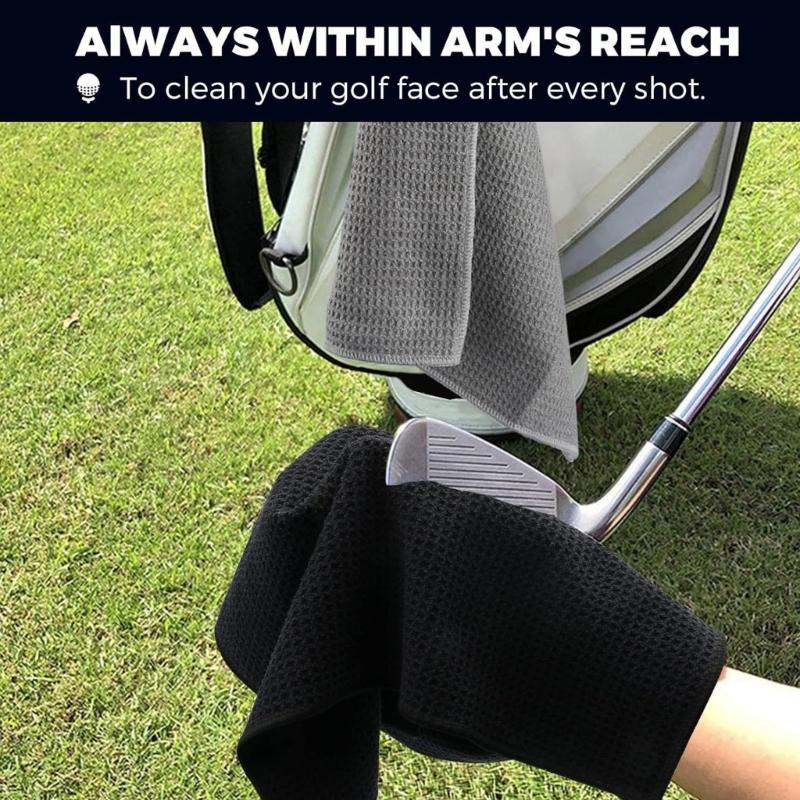Golf Towel And Double Sided Cleaning Brush Set Golf Club Scrubber Microfiber Towel For Efficient Club Maintenance