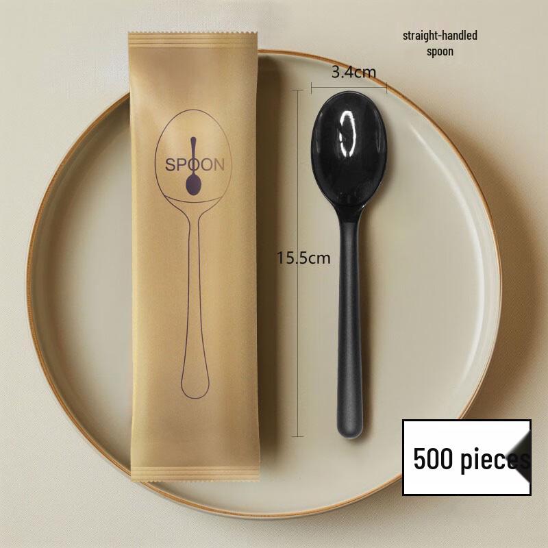 Nuoxian 500-Pack Biodegradable Individually Wrapped Dessert Spoons