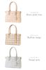 CLELIA Embroidered Genuine Leather Tote Large B5 Shoulder Colorer Series Women's Bag, Capacity, Capacity, Zippered, 2-Way Bag, [CL-21002] (Nuage Gray)