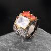 Exaggerated Ladies Ring-fashionable Black Gold Party Jewelry-Bohemian Style-eye-catching Jewelry