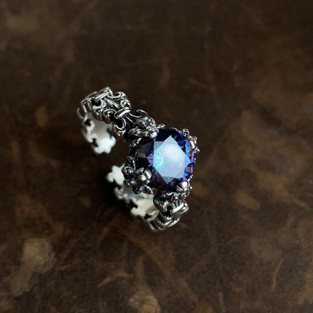 Trendy Sterling S925 Silver Mint Green Zircon Open Ring For Womens Fashionable Accessory