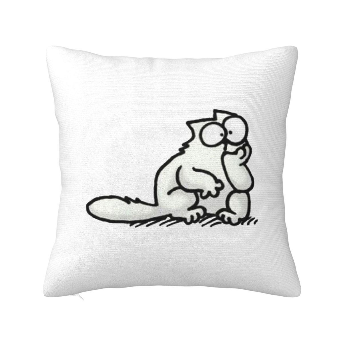 

Cartoon Simons Cats Square Pillowcase Cushion Cover Pillow Case Throw Pillow Cover for Home Sofa Living Room 12x12Inch