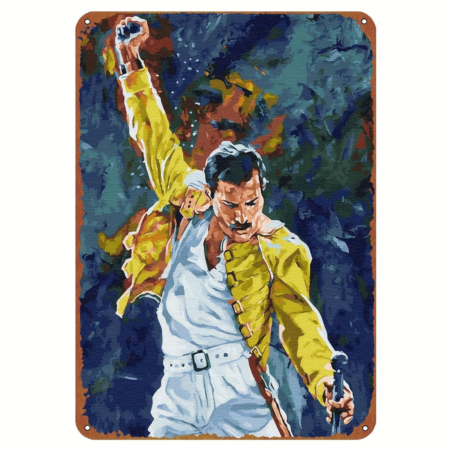 

Freddie for Retro Metal Tin Sign Wall Art Vibrant Music Decor for Home Bar Holiday Decor (Halloween Christmas Valentine 20x30cm（7.8x11.8inch）