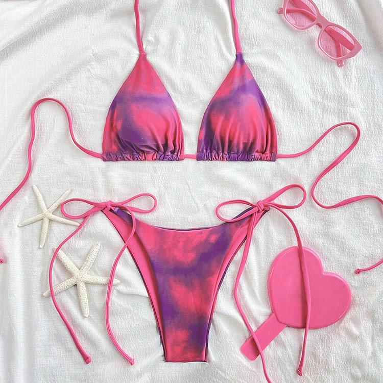 2025 Tie Dye Šněrovací Bikini Set Plážové Plavky Dámské Plavky Biquinis Tankini Femme Plavky