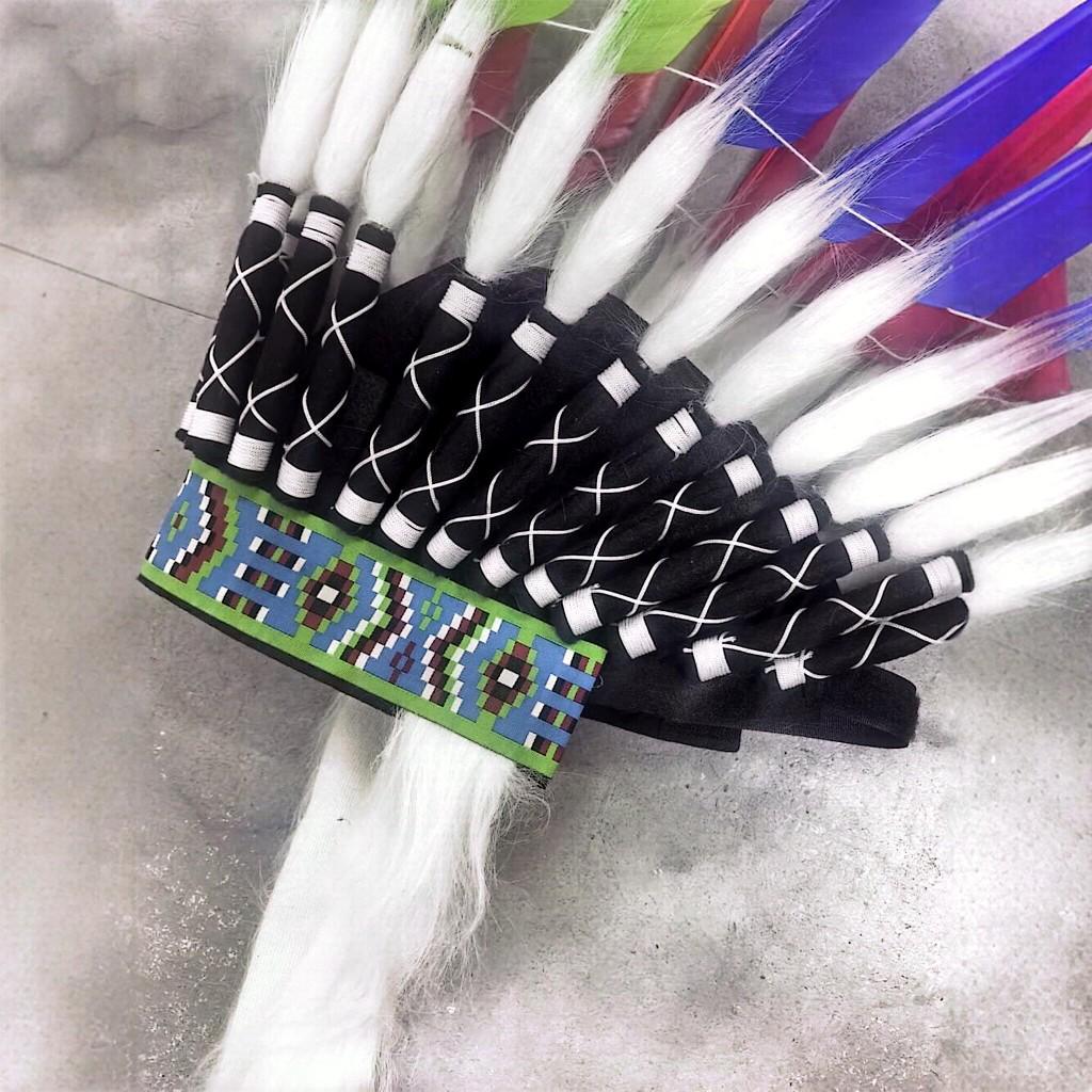 World Cup Themed Indian Feather Headdress, Savage Chief Hair Accessory