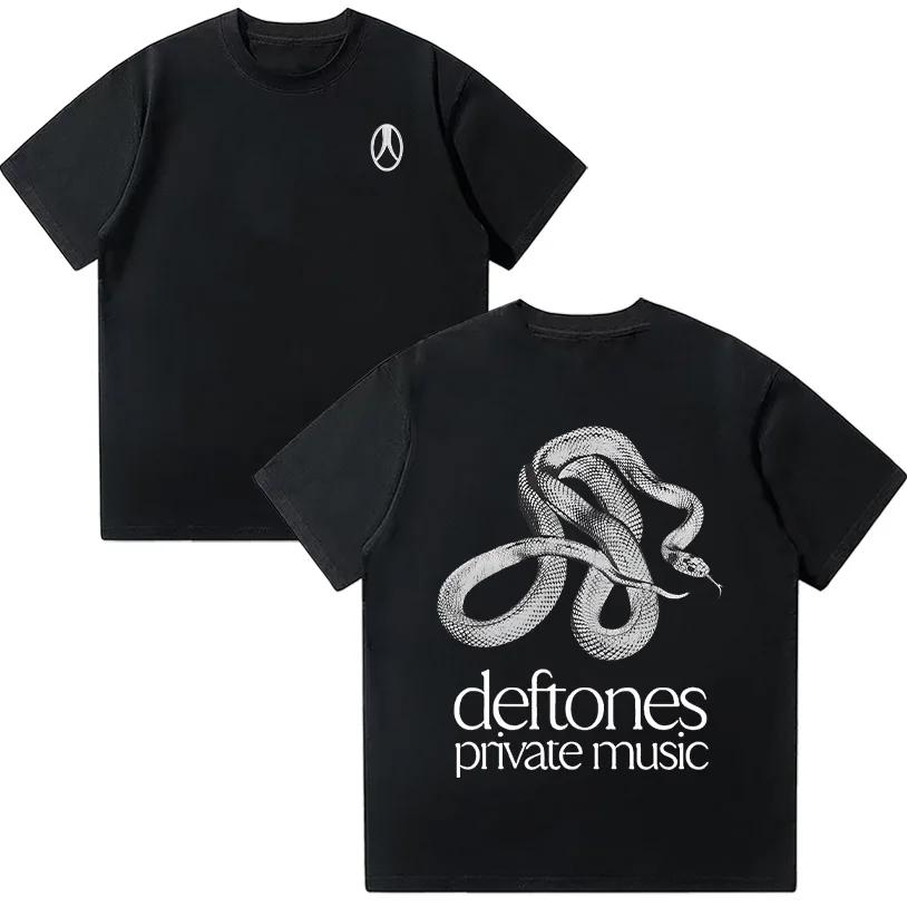 

Deftones Футболка с частной музыкой Рок-музыка Футболки группы Летняя Металл Круглый вырез Дышащая Короткий рукав Унисекс Модная футболка Хлопок S разноцветный