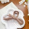 Milk Tea Color Large Hair Claw - Korean Style Fashionable Hollow Out Shark Clip for Women's Updos