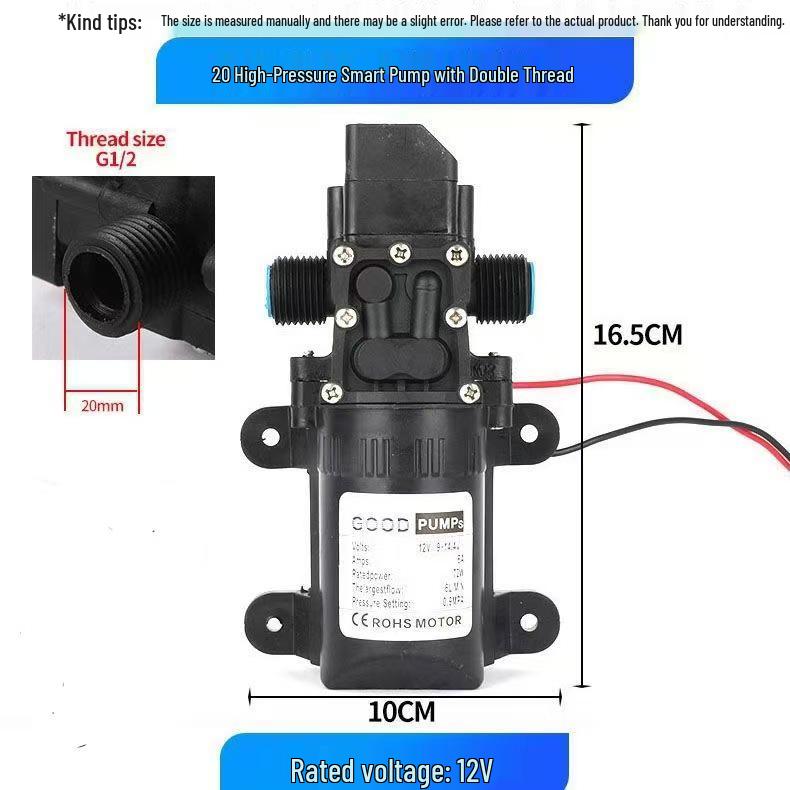 12V Mini Smart High-Pressure Electric Diaphragm Pump for Car Wash & Sprayer Accessories