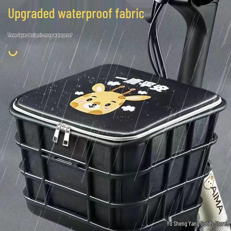 Electric Vehicle Front Basket Liner: Waterproof Storage Cover & Hanging Bag for Bicycles