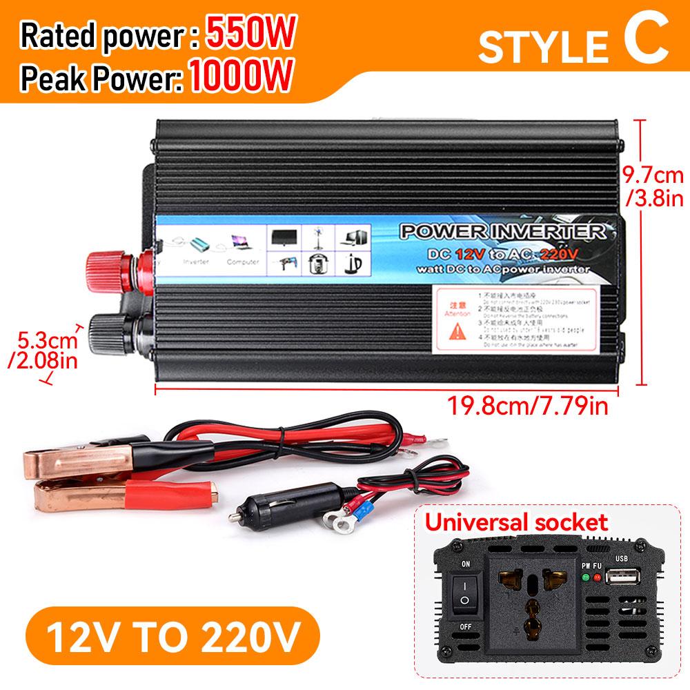 1000W Modified Sine Wave Power Inverter DC 12V To AC 220V Car Power USB Inverter Sine Wave Converter