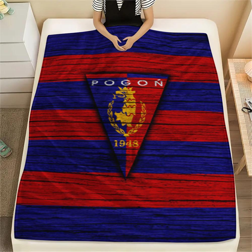 1PC Mks Pogoń Szczecin Print Flannel Blanket, High quality Comfortable for All Seasons, Home Decor, Warmth and Comfort, Perfect for Christmas Gifts