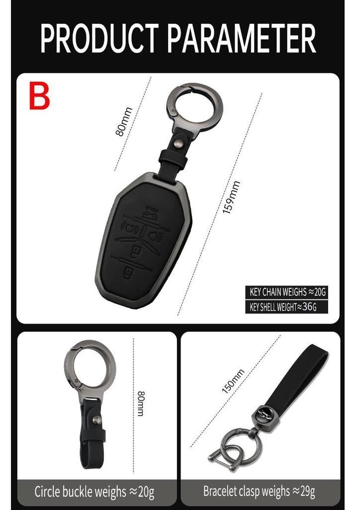 Genuine Leather Key Cover for SsangYong Motor Korando/Rexton Buckle