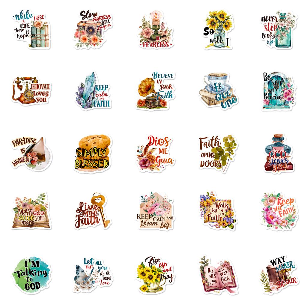 50 Inspirational English Short Sentences Motivational Text Graffiti Stickers Bible Inspirational Text Decorative Stickers