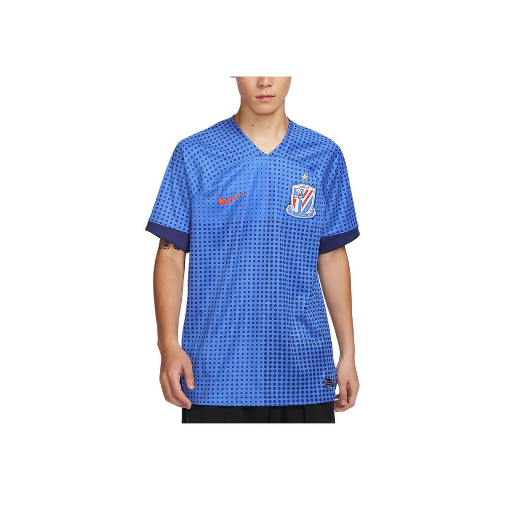 Nike Logo Embroidered Comfortable Quick-Dry Short Sleeve Soccer Shirt Men Tops Campus-Royal HF7187-497