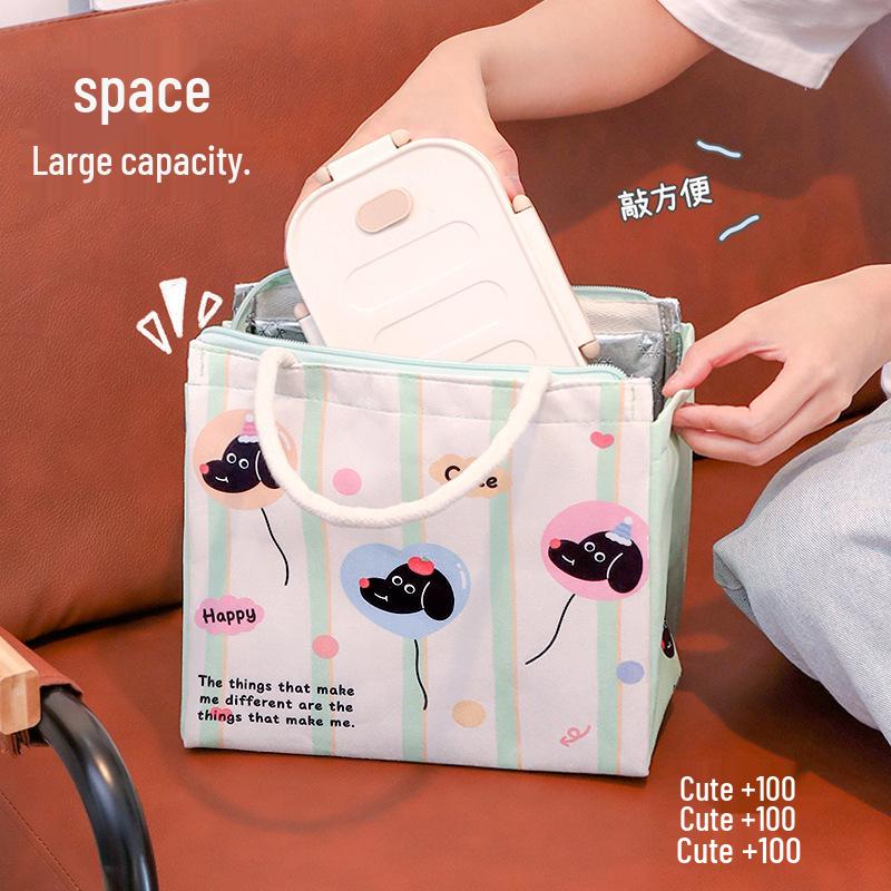 Large Capacity Insulated Cute Bento Lunch Bag for Office Workers & Students