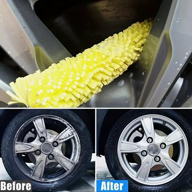 29cm Sponge Brush - Motorcycle Wheel Rim Washer for Car Hubcaps & Bicycle Cleaning with Handle
