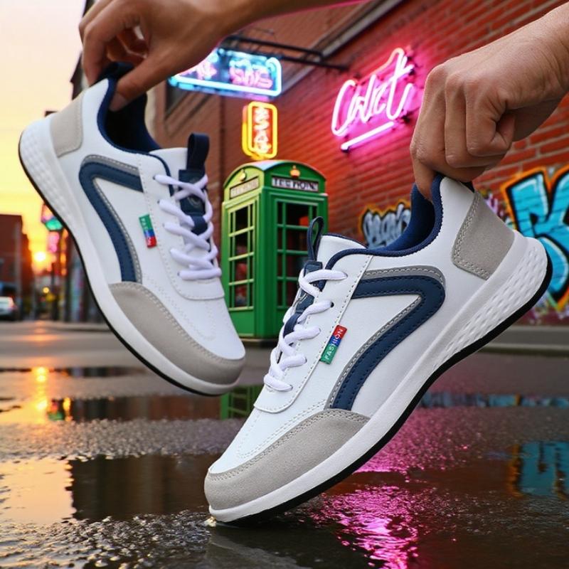 Shoes for Man Fashion Pu Leather Trend Casual Breathable Leisure Male SneakersNon-Slip Footwear Vulcanized Shoes Tenis Masculino
