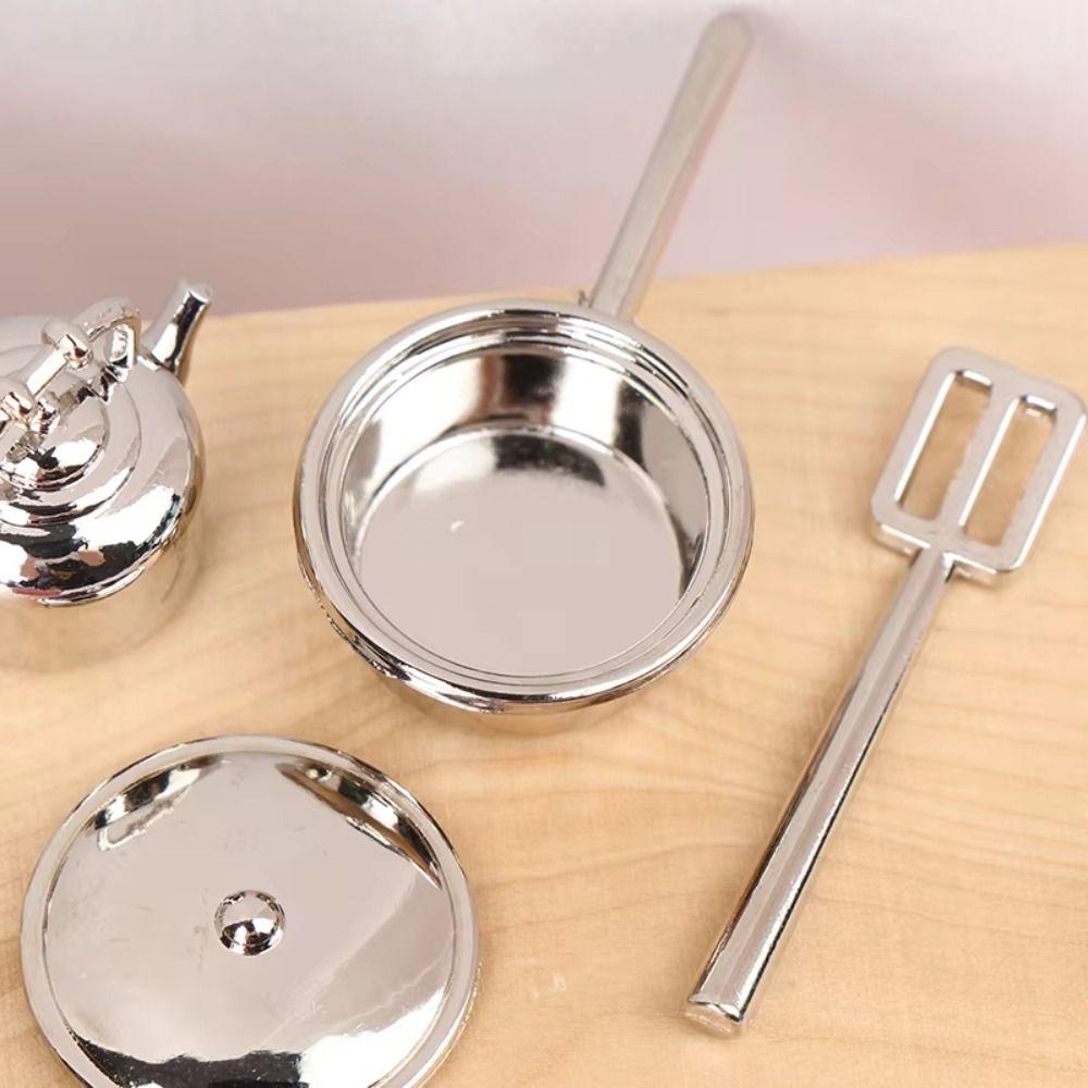Miniature Dollhouse Kitchen Toys Cookware Pans Mini Kitchen Pot Dollhouse Kitchenware DIY Scene