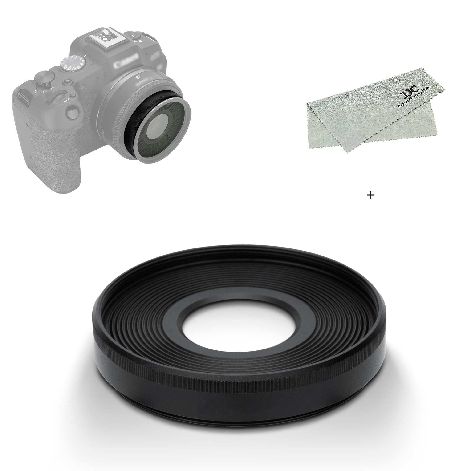 

JJC Lens for Canon RF 28mm STM Compatible with Canon EOS and Other Cameras EW-55 Hood, Screw-in Type, F2.8 Lens, R, RP, R5, R8, R6, R6II,