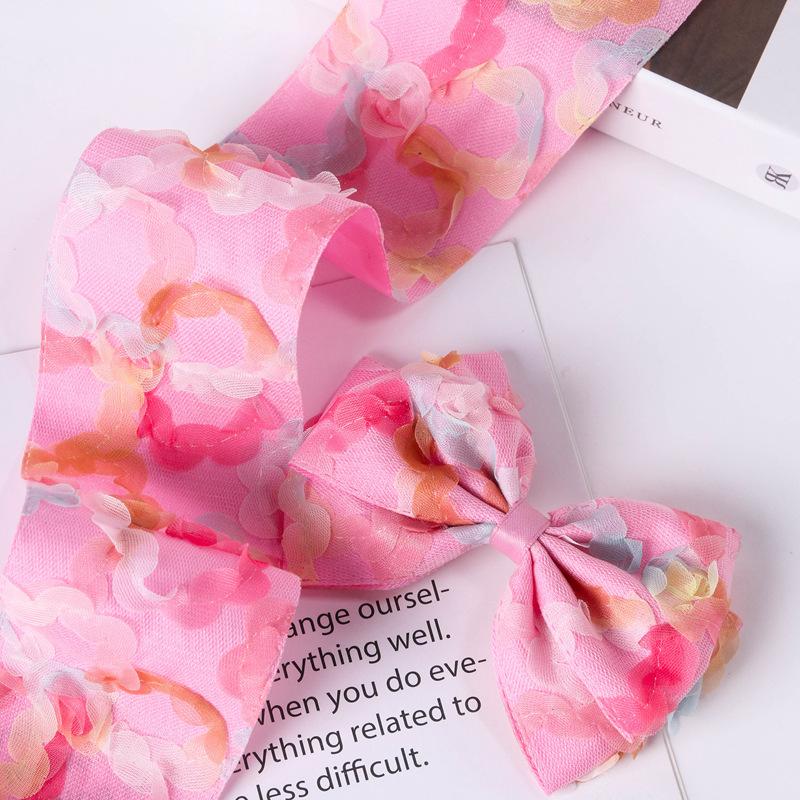 High Quality Printed Lace Lace Ribbon Butterfly Clip Hairpin Raw Material Gift Wrap Tape Diy Clothing Accessories Ribbon