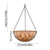 Hanging Planter Basket Metal Wire Plant Holder with Coconut for Porch Pot Hanger Garden Indoor Outdoor Plant Flower Pot Decor