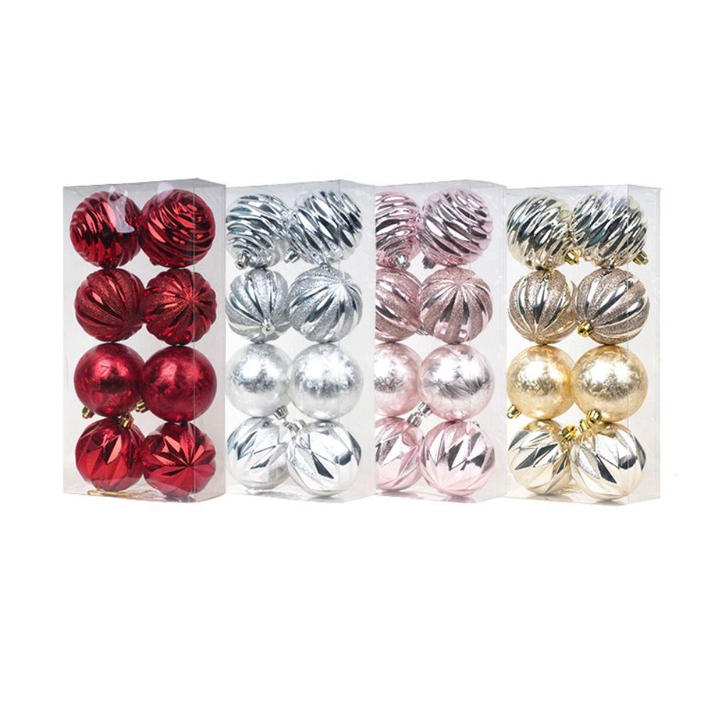 

8pcs Painted Electroplated Hanging Balls 8CM Xmas Tree Ornaments Party Favors