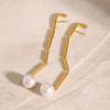 Jiedin European and American stainless steel fringed earrings niche pearl studs titanium steel ins earrings jewelry