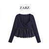 ZARZ DIY Women's Fashionable Versatile Pleated Puff Hem Top - European & American Style 1014805
