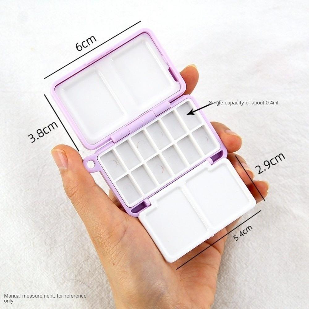 Purple Blue Travel Plastic Painting Box Mini Portable Pigment Box Watercolor Paint Subpackage