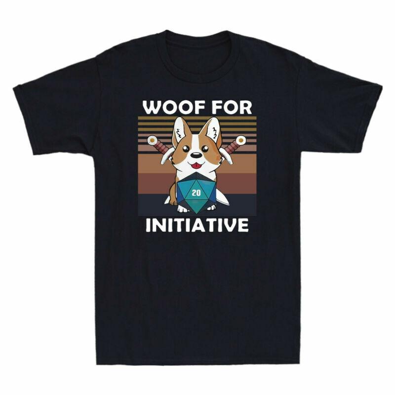 T Dungeon Baby Woof D20 Shirt Vintage Initiative Rpg Gamer Corgi For Unisexs Funny S