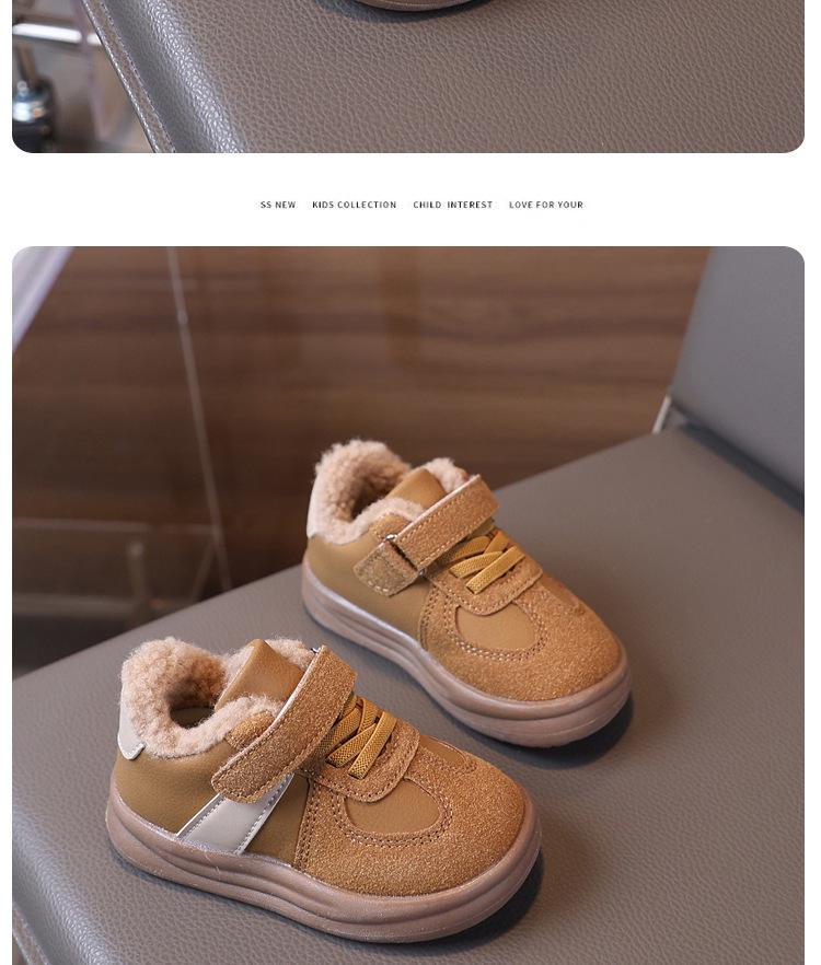 Boys' Winter 2026 Sports and Toddler Cotton Shoes with Velvet for Warmth