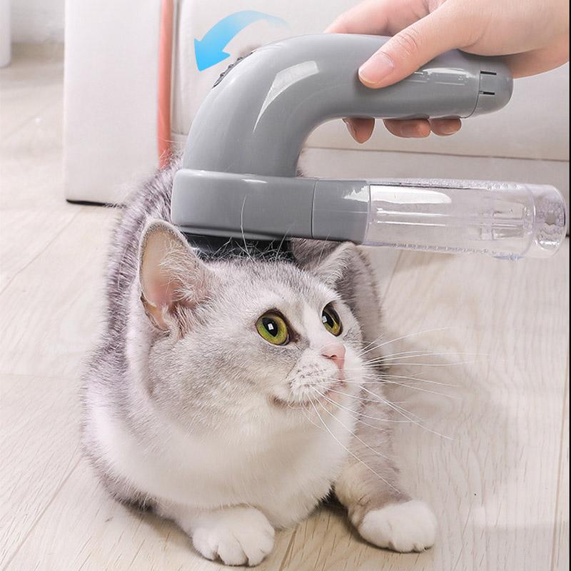 Elektrischer Tierhaarentferner Sauggerät Saugnapf Hund Katze Massage Reinigungs Gadget Tragbares Pflege-Vakuum-System Fellbürste