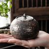 Japanese-style Ceramic Tea Pot with Lid Tea Container Portable Sealed Storage Tank Home Kitchen Candy Coffee Bean Storage Tank