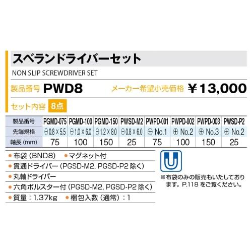 TONE Suberan Driver Set PWD8 Black (8 Pieces)