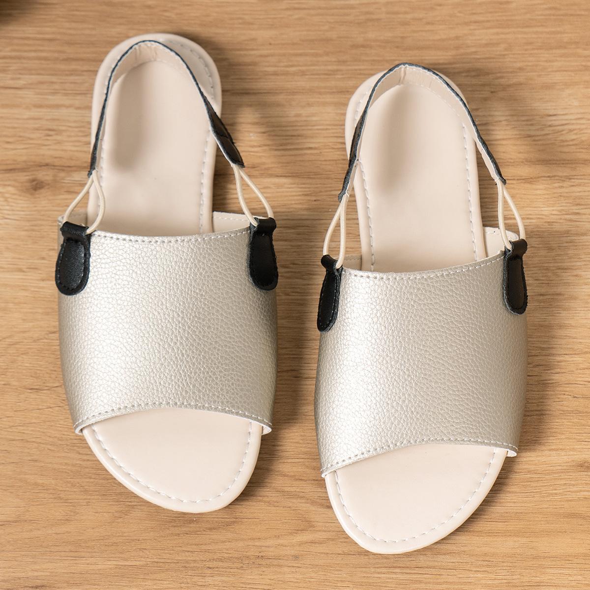 

Босоніжки з риб ячим ротом на плоскому дну літо 2024 нові прості і легкі жіночі босоніжки на резинці з плоским дном 43 золотий