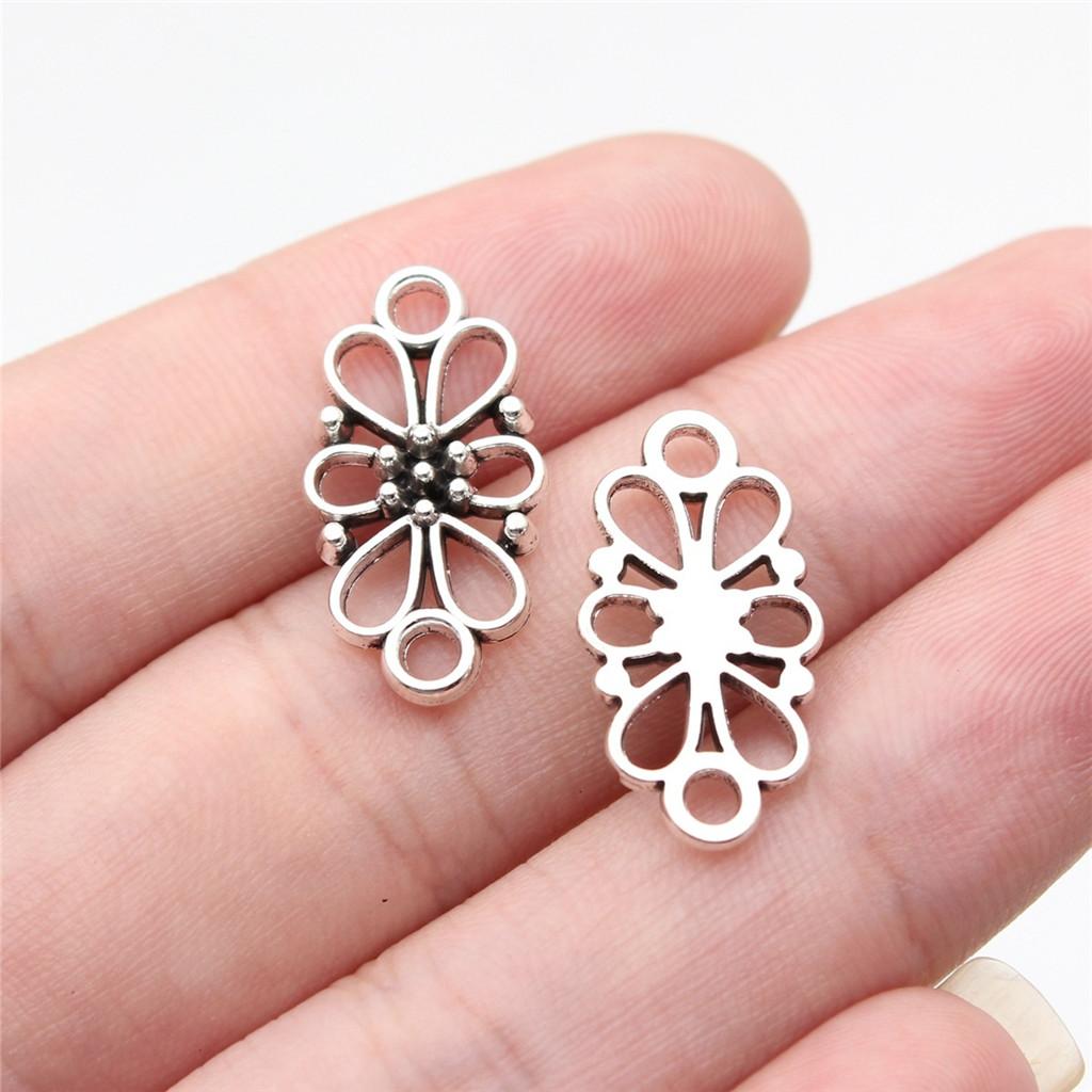 Connettori Fiore a Lavoro Aperto Gancio per Ciondolo Colore Bronzo Antico Creazione Gioielli Accessori Fatti a Mano Connettori per Ciondoli