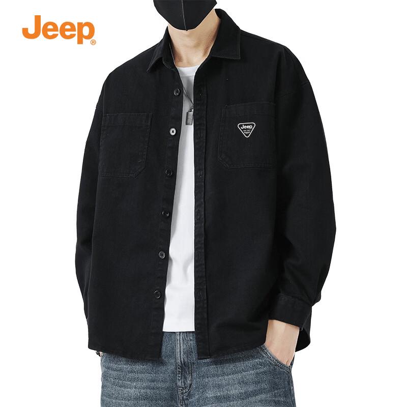 JEEP Men s Washed Cotton Long Sleeve Casual Work Shirt L