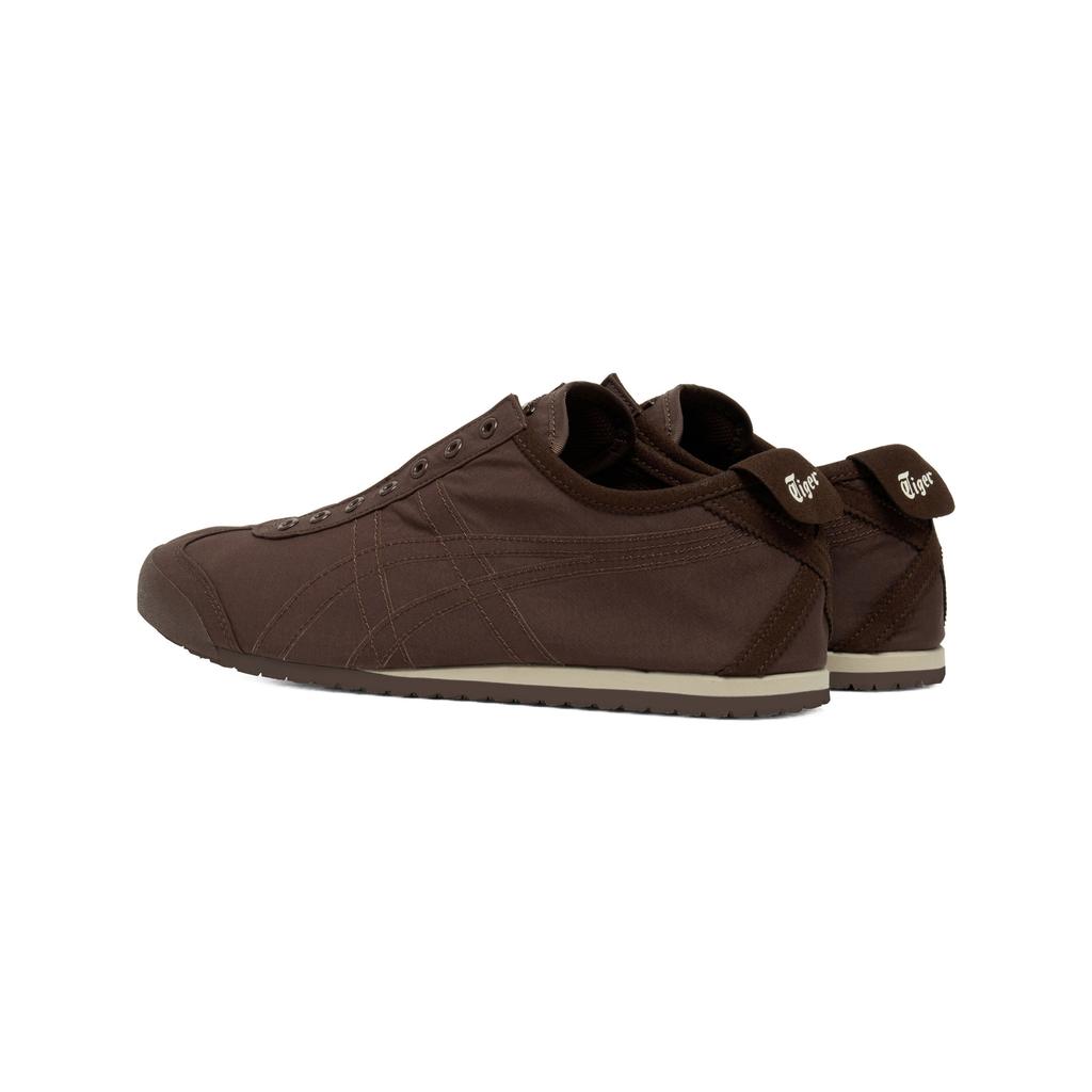 Onitsuka Tiger Mexico 66 Slip-On Fabric Classic Comfortable Versatile Trendy Low-Top Lifestyle Casual Shoes Unisex sneaker Dark-Brown 1183B603-202