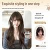 Korean Style Long Curly Wig for Women, Voluminous & Realistic Lazy Waves with Wig Cap