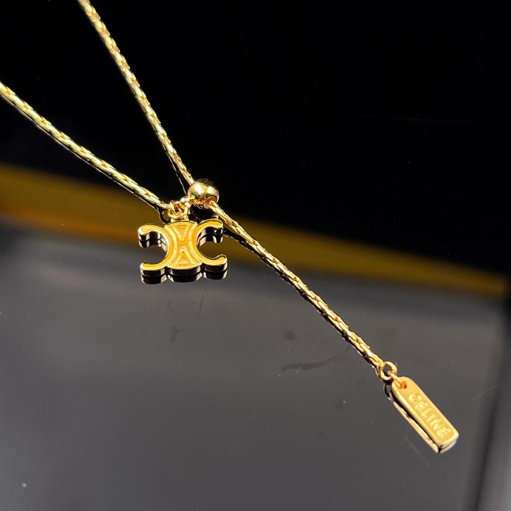 Odpinana kwadratowa płytka naszyjnik z diamentowo-perłowym wisiorkiem Łuk Triumfalny