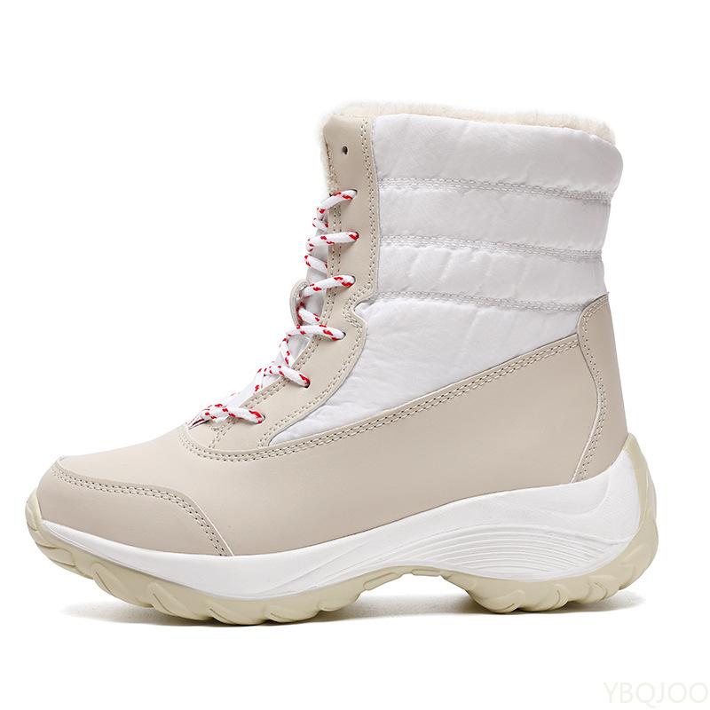 Fashion Lightweight thick soled autumn winter women's shoes simple comfortable high cut daily casual cold resistant warm cotton shoes