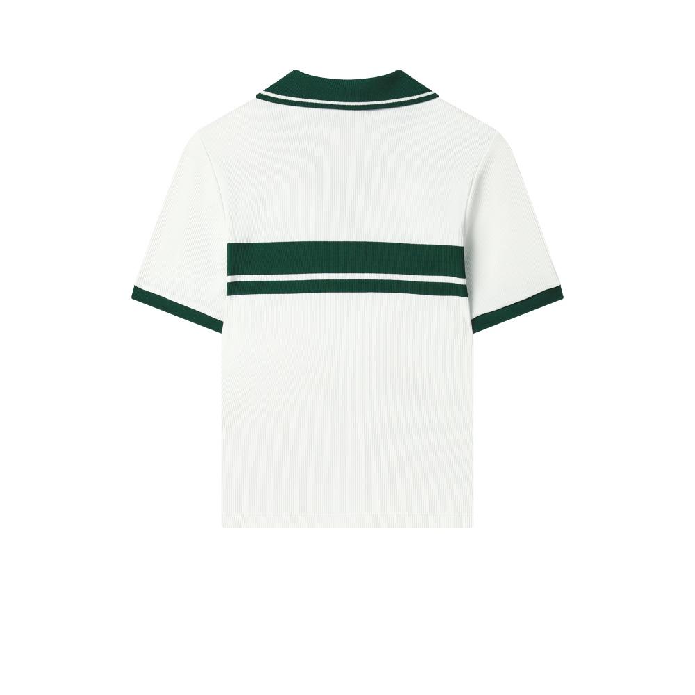 Fila Original Classic Comfortable Trendy Fashion Short Sleeve Polo Shirt Women Tops Cloud-Mushroom-White F11W539109FWT