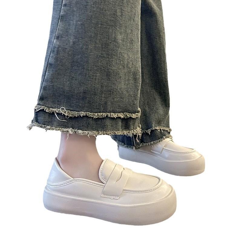 Flat bottom one-pedal small white single shoes 2024 autumn and winter new soft sole not tired feet comfortable breathable fashion work shoes