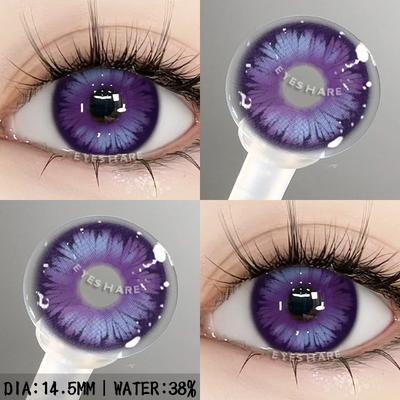 1 Paar lila Linsen für Augen Farbkontaktlinsen Anime Pink Linsen Blaue Pupillen für Augen Y2K Linsen für natürliche Augen